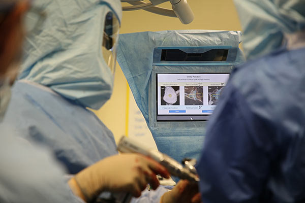 computer screen while in surgery